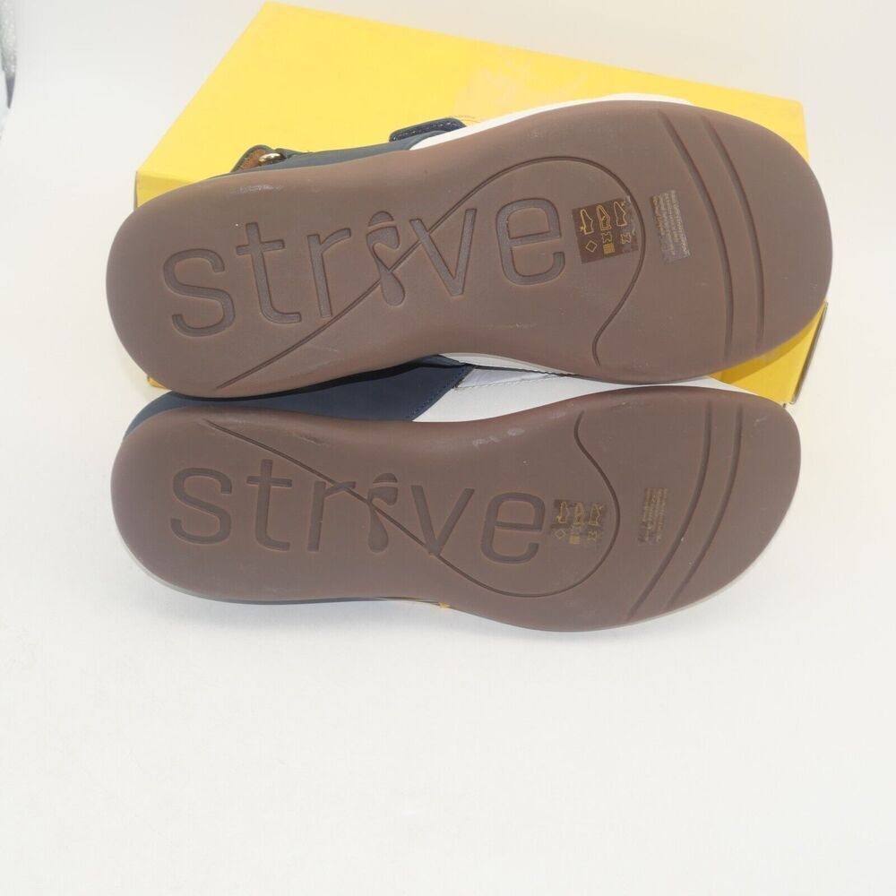 NEW Strive Kona Sandals Orthotic Women's 9.5 to 10 Straps Navy and Cream - Picture 7 of 10